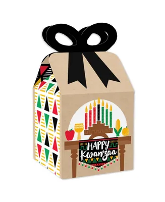 Big Dot of Happiness Happy Kwanzaa - Square Favor Gift Boxes - Bow Boxes - Set of 12