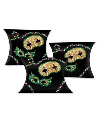 Big Dot of Happiness Mardi Gras - Favor Gift Boxes - Masquerade Party Petite Pillow Boxes - Set of 20