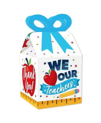 Thank You Teachers Square Favor Gift Boxes Teacher Appreciation Bow Boxes 12 Ct