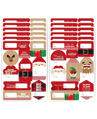 Big Dot of Happiness Jolly Santa Claus - Christmas Party Gift Tag Labels - To and From 120 Stickers