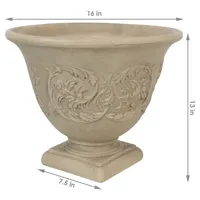 Darcy 16" Double-Walled Resin Outdoor Planter Pot