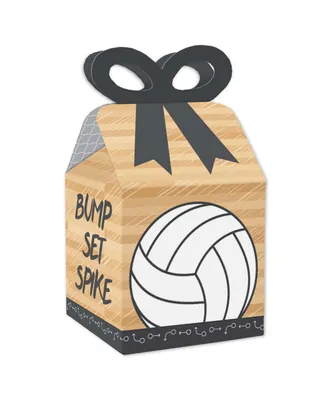 Bump, Set, Spike - Volleyball - Square Favor Gift Boxes - Party Bow Boxes 12 Ct