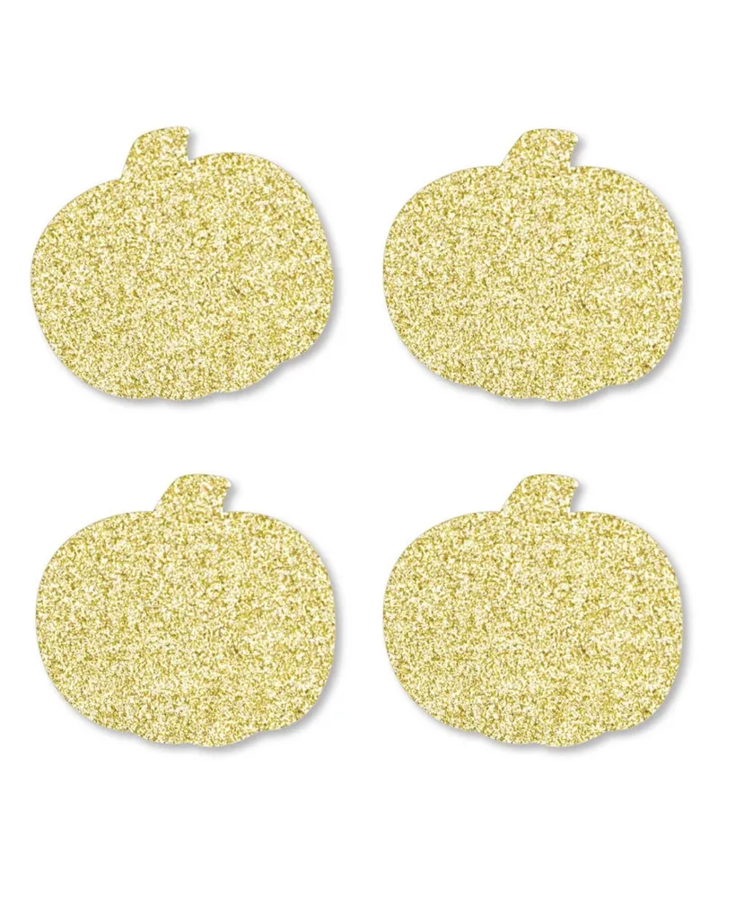 Big Dot of Happiness Gold Glitter Pumpkin - No-Mess Real Gold Glitter Cut-Outs - Party Confetti 24 Ct