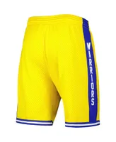 Men's Mitchell & Ness Gold Golden State Warriors 1974-75 Hardwood Classics Swingman Shorts