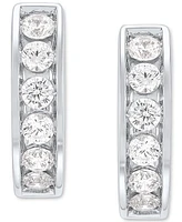 Grown With Love Men's Lab Grown Diamond Small Huggie Hoop Earrings (1/2 ct. t.w.) in 10 White Gold, 1/2"