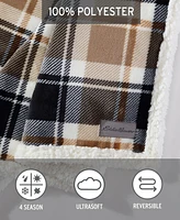 Eddie Bauer Rugged Plaid Ultra Soft Plush Fleece Throw, 50" x 60"