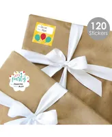 Colorful Happy Birthday Party Gift Tag Labels To and From Stickers 120 Stickers