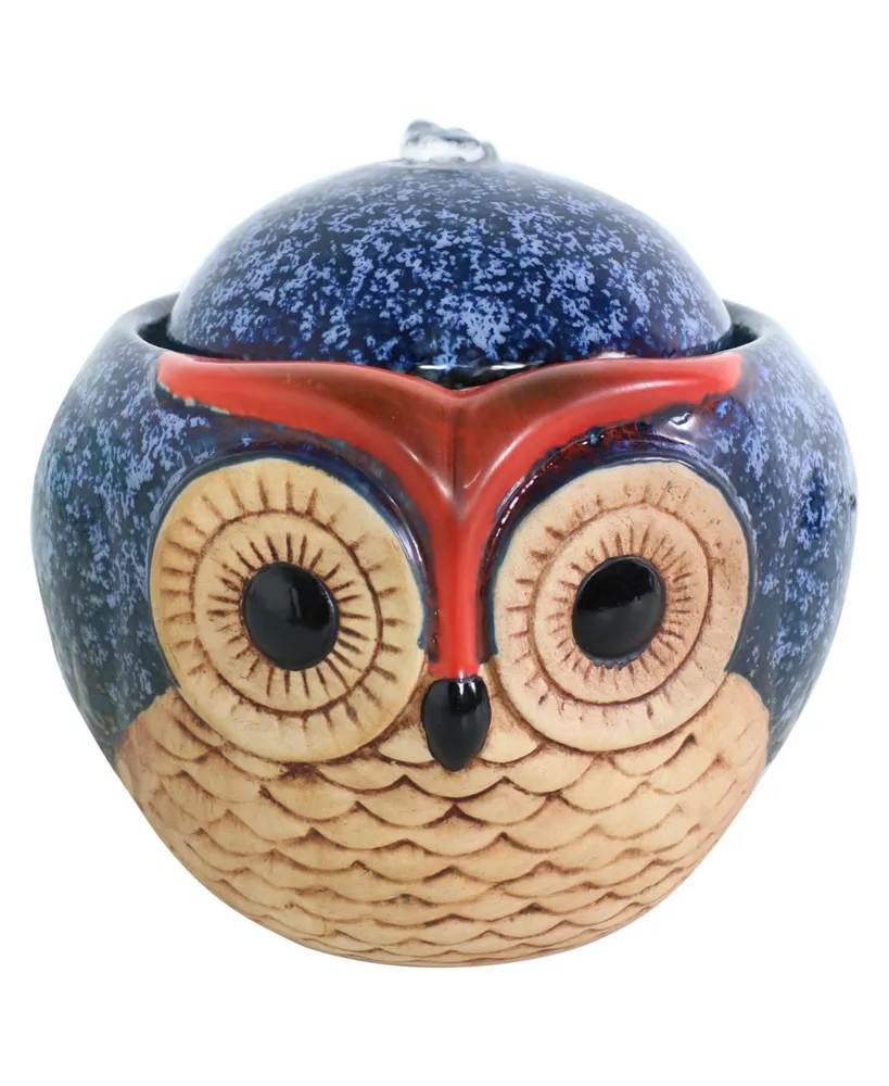 Sunnydaze Decor Owl Ceramic Indoor Water Fountain - 6 in