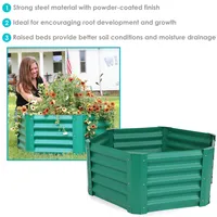 Sunnydaze Decor Powder-Coated Steel Hexagon Raised Garden Bed