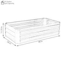 Sunnydaze Decor 48 in Galvanized Steel Rectangle Raised Bed - Woodgrain - 2pk