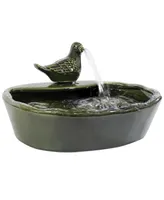 Sunnydaze Decor Dove Glazed Ceramic Outdoor Solar Water Fountain - 7 in