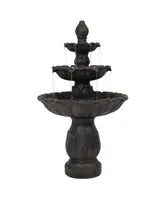 Sunnydaze Decor Classic Tulip Polystone Outdoor 3-Tier Fountain