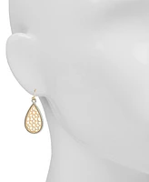 Patricia Nash Two-Tone Pave Lace-Look Tear-Shape Drop Earrings