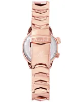 Abingdon Co. Women's Elise Swiss Tri-Time Rose Gold-Tone Ion-Plated Stainless Steel Bracelet Watch 33mm