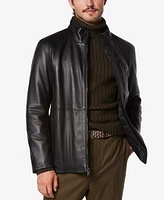 Marc New York Men's Wollman Smooth Leather Racer Jacket with Removable Interior Bib