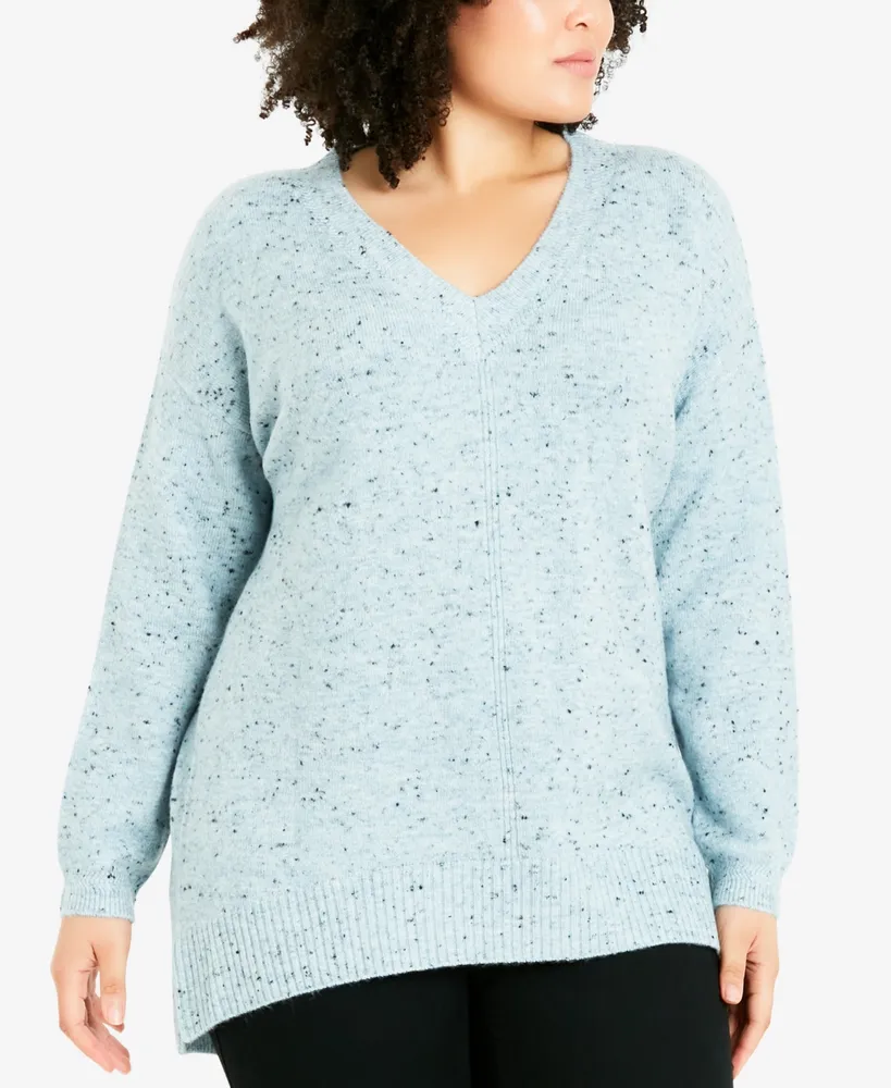 Avenue Plus Neppy V-neck Sweater