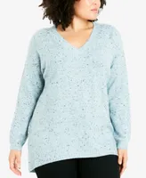 Avenue Plus Neppy V-neck Sweater