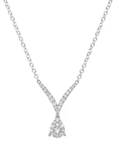 Diamond Teardrop 17" Statement Necklace (1/3 ct. t.w.) in Sterling Silver