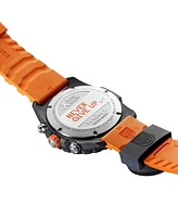 Luminox Men's Swiss Chronograph Bear Grylls Survival Master Series Compass Orange Rubber Strap Watch 45mm