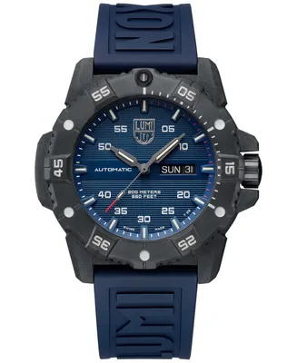 Luminox Men's Swiss Automatic Master Carbon Seal Blue Rubber Strap Watch 45mm