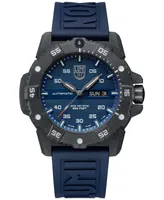 Luminox Men's Swiss Automatic Master Carbon Seal Blue Rubber Strap Watch 45mm