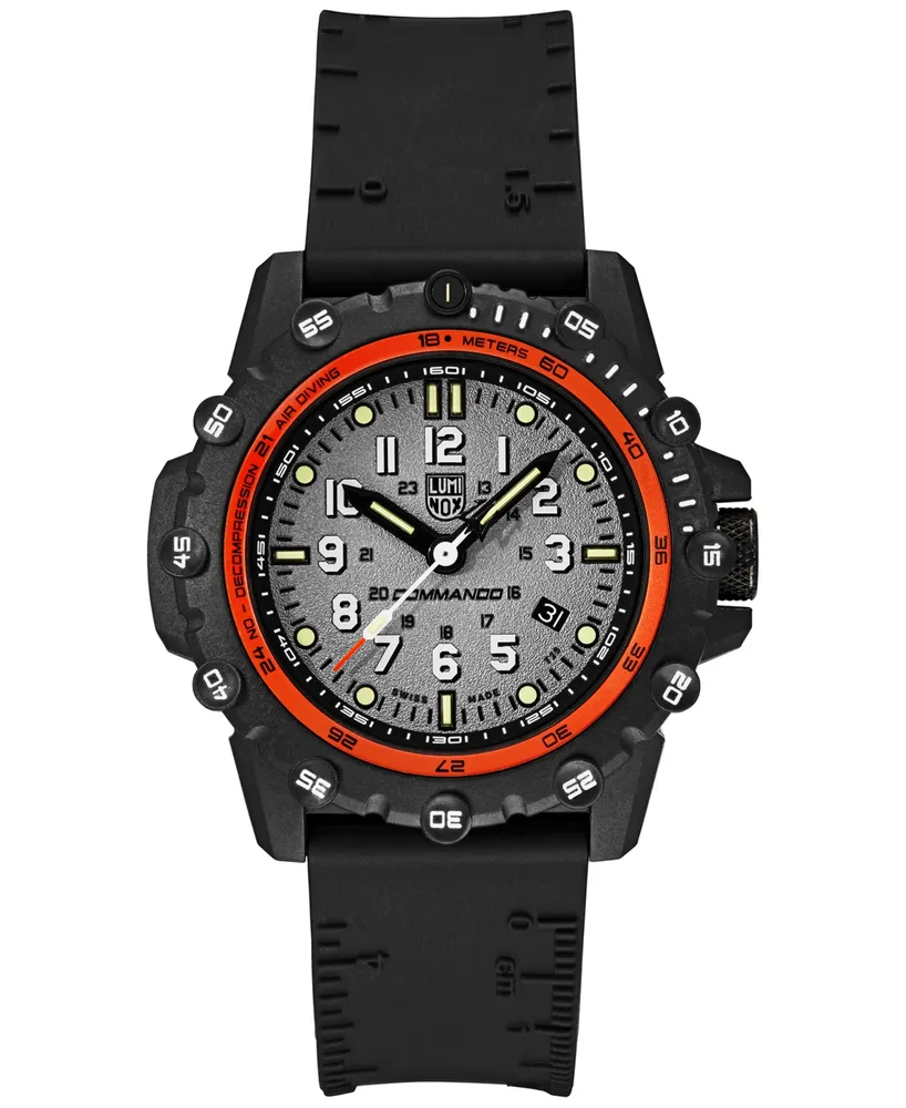 Luminox Men's Swiss Commando Frogman Tactical Black Rubber Strap Watch 46mm