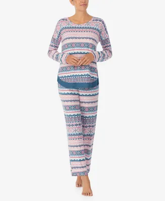 Ellen Tracy Women's Long Sleeve Crew Neck Pajama Set