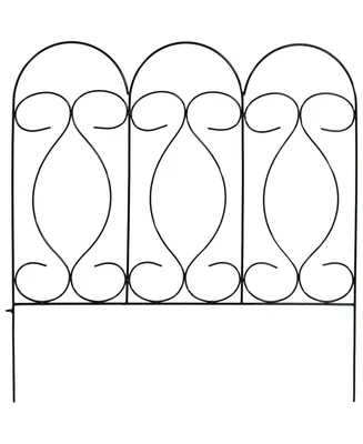 Traditional 10-Foot 5-Piece Decorative Garden Fence Panels Set - 24" W x 24" D Per Piece