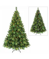 Puleo Pre-Lit Adirondack Artificial Christmas Tree with 300 Color Select Led Lights, 7.5'