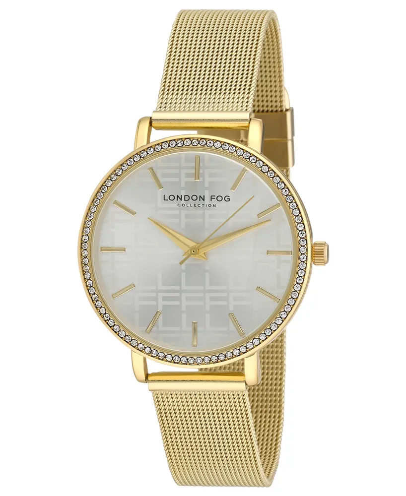 London Fog Women's Buckingham Gold-Tone Alloy Mesh Bracelet Watch 38mm