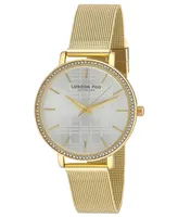 London Fog Women's Buckingham Gold-Tone Alloy Mesh Bracelet Watch 38mm