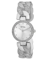 Bob Mackie Unisex Interwoven Crystal Silver-Tone Alloy Bangle Watch 26mm