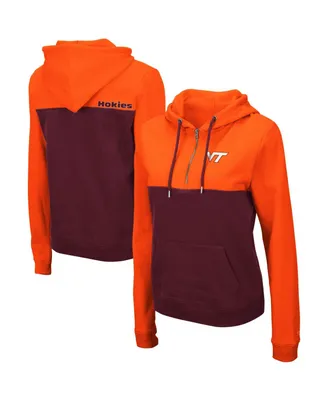 Women's Colosseum Orange, Maroon Virginia Tech Hokies Aidan Half-Zip Hoodie