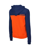 Women's Colosseum Navy, Orange Syracuse Aidan Half-Zip Hoodie