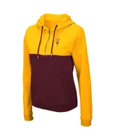 Women's Colosseum Gold, Maroon Arizona State Sun Devils Aidan Half-Zip Hoodie