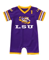 Infant Boys and Girls Colosseum Purple Lsu Tigers Bumpo Football Romper