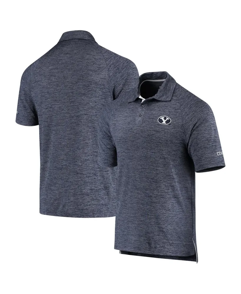 Men's Colosseum Heathered Navy Byu Cougars Down Swing Polo Shirt