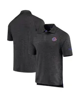 Men's Colosseum Heathered Black Boise State Broncos Down Swing Polo Shirt