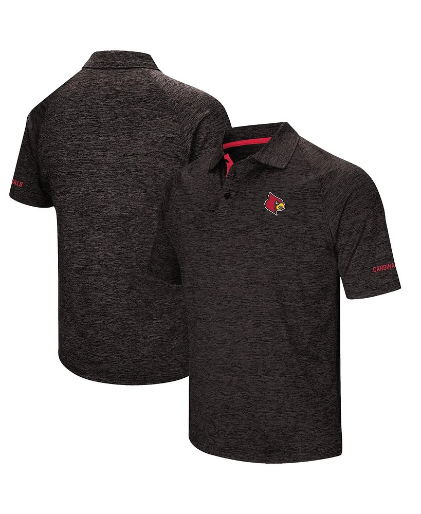 Men's Colosseum Black Louisville Cardinals Down Swing Polo Shirt