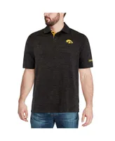 Men's Colosseum Black Iowa Hawkeyes Down Swing Polo Shirt