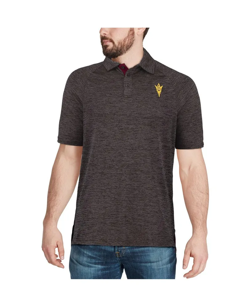 Men's Colosseum Black Arizona State Sun Devils Down Swing Polo Shirt