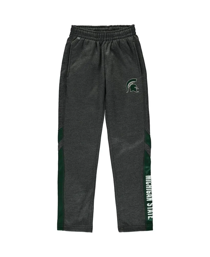 Youth Boys Colosseum Heathered Charcoal Michigan State Spartans Fleece Pants