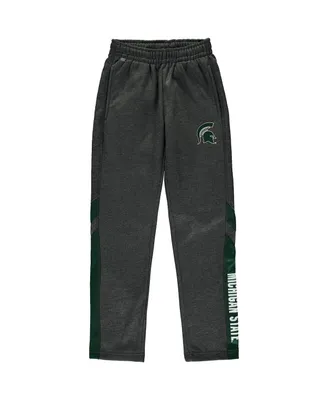 Youth Boys Colosseum Heathered Charcoal Michigan State Spartans Fleece Pants