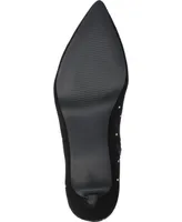 Journee Collection Women's Rossia Stud Embellished Pointed Toe Kitten Heel Dress Booties
