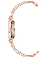 Anne Klein Women's Rose Gold-Tone Alloy Bangle with Silver Glitter Watch, 38mm