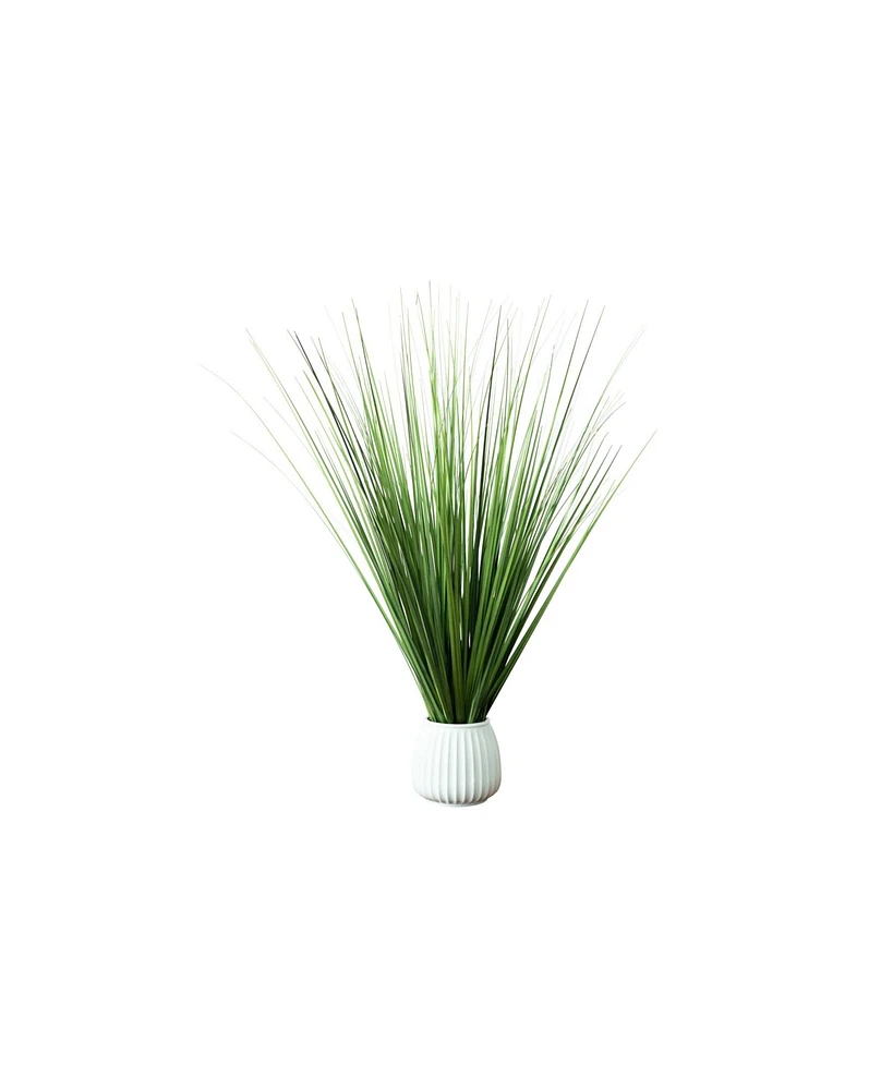 Nature's Elements Desktop Artificial Foliage in Ribbed Pot