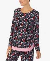 Ellen Tracy Women's Long Sleeve Crew Neck Pajamas Set