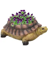 Sunnydaze Decor Teddy the Tortoise 11 in Polyresin Outdoor Garden Planter