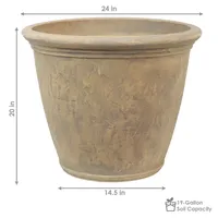 Sunnydaze Decor 24 in Anjelica Unbreakable Polyresin Planter - Beige