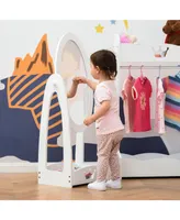 Homcom Standing Children's Vanity for Dress-up, Includes Storage Shelf